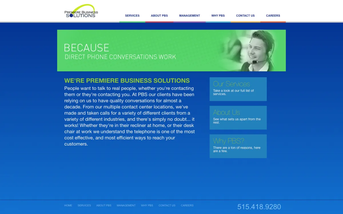 Premiere Business Solutions homepage, captured September 28, 2026